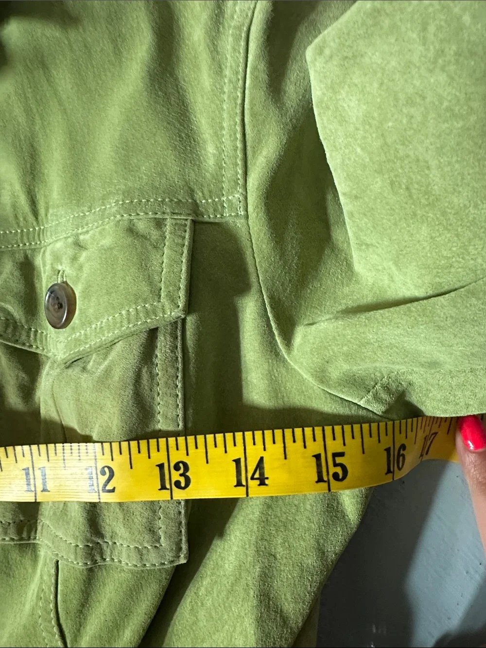 Eddie Bauer Vintage Seattle Suede Utility Safari Jacket Chartreuse Green Small
